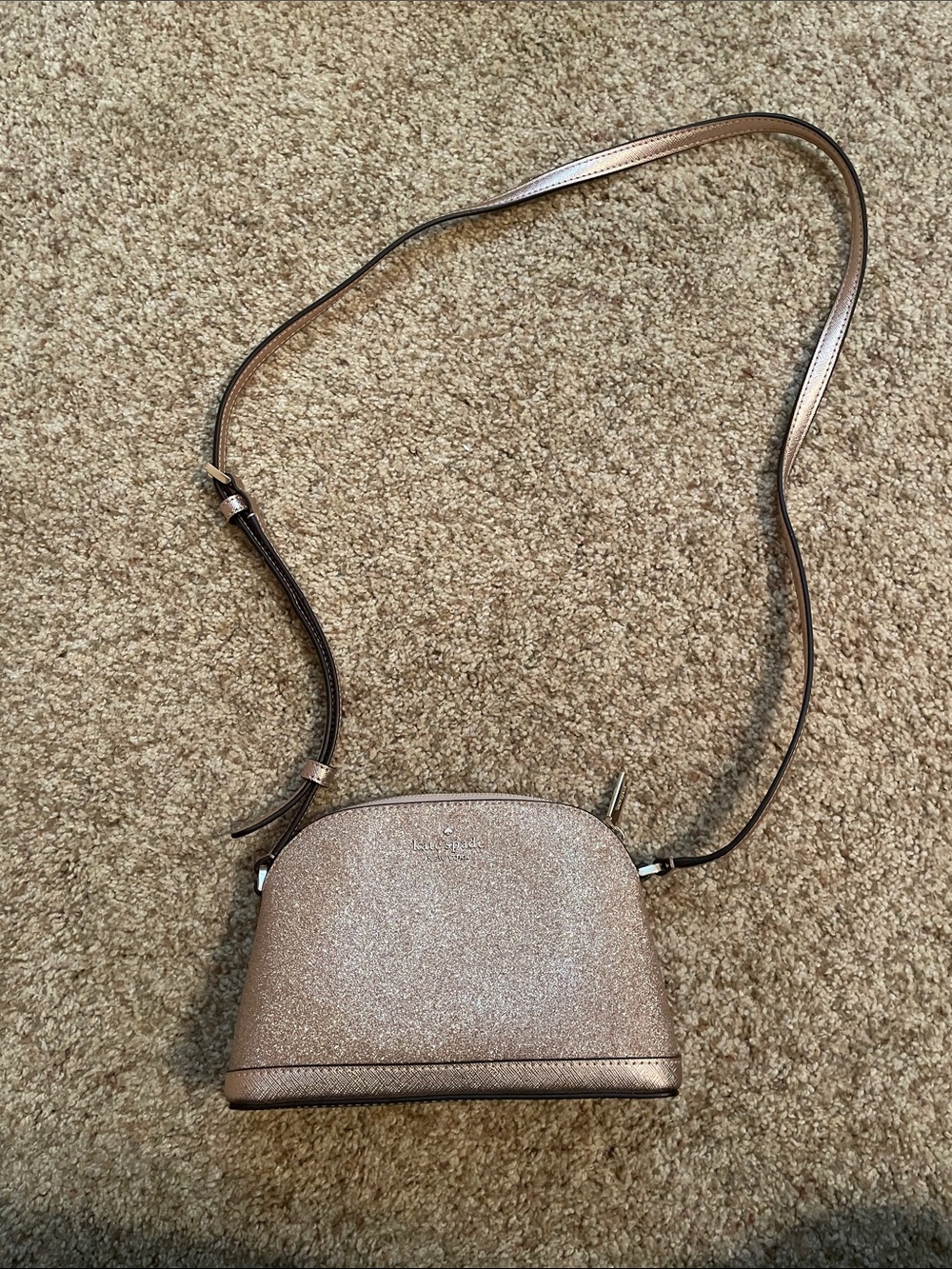 kate spade Rose Gold Glitter Crossbody Shoulder Bag